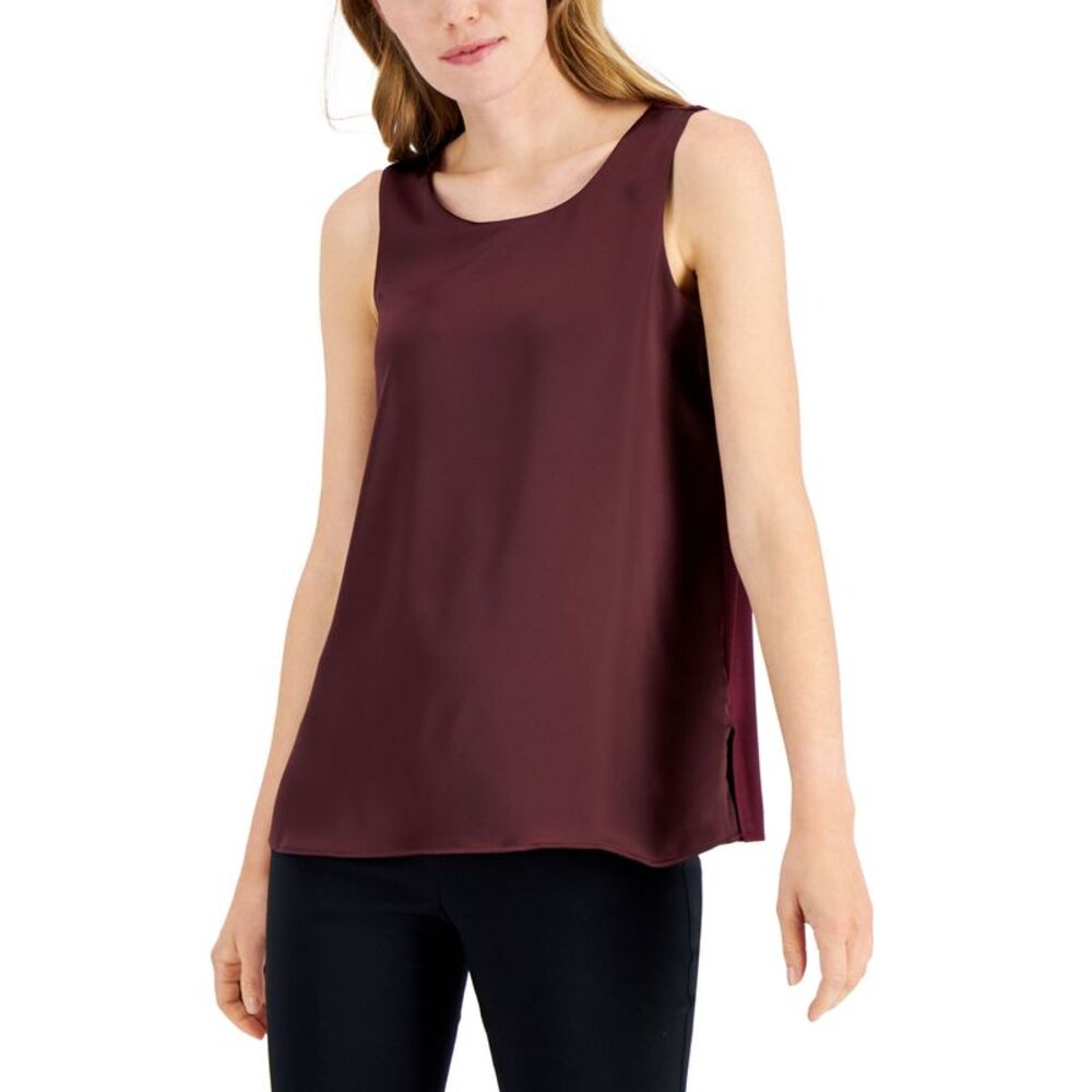 Alfani Womens Satin Front Sleeveless Tank Top